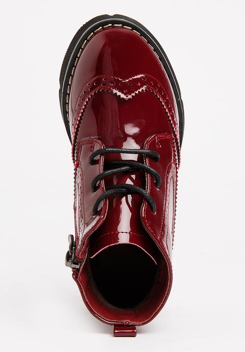 Pop Candy - Girls PU Boot Burgundy