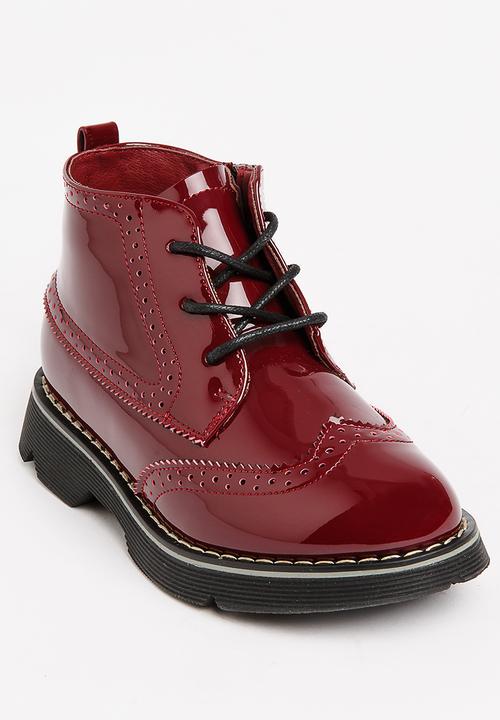 Pop Candy - Girls PU Boot Burgundy