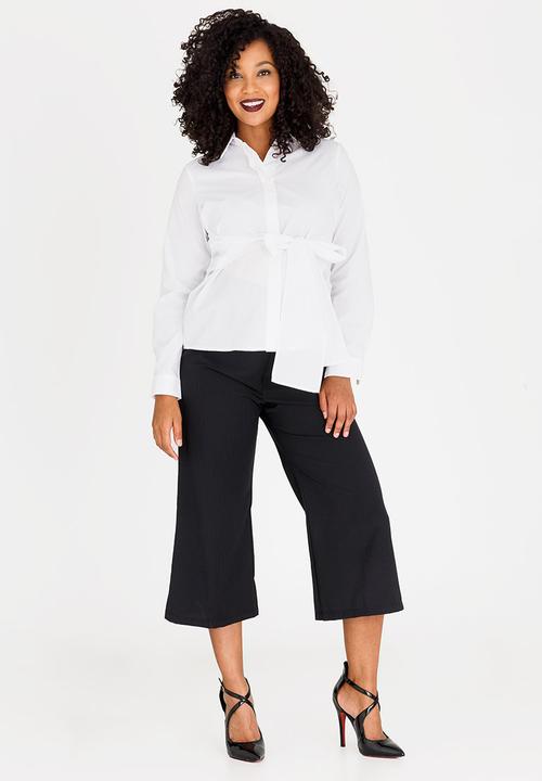 edit Maternity - Front Tie Shirt White