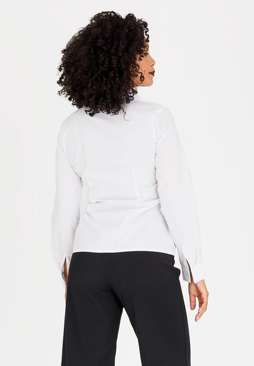 edit Maternity - Front Tie Shirt White