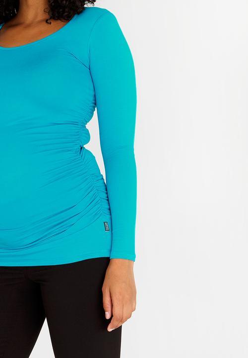 Cherry Melon - Longsleeve Side Detail Tee Turquoise