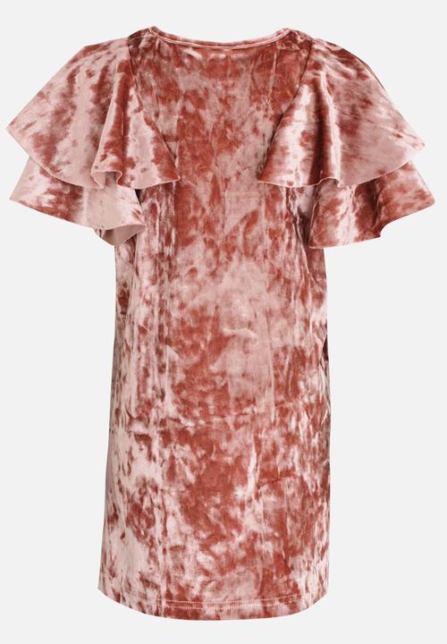 See-Saw - Velour Shift Dress Pale Pink