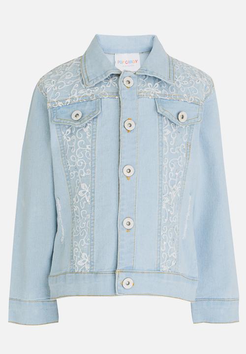 Pop Candy - Girls Denim Jacket Mid Blue