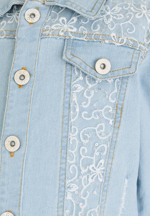 Pop Candy - Girls Denim Jacket Mid Blue