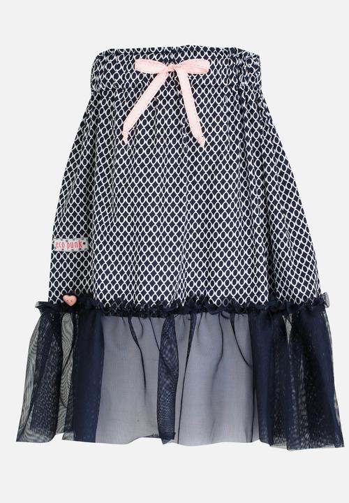 Eco Punk - Girls Skirt With Mesh Frill Navy