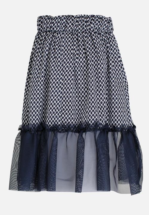 Eco Punk - Girls Skirt With Mesh Frill Navy