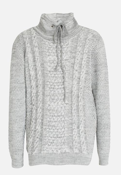 Rebel Republic - Cowl Neck Long Sleeve Jersey Grey