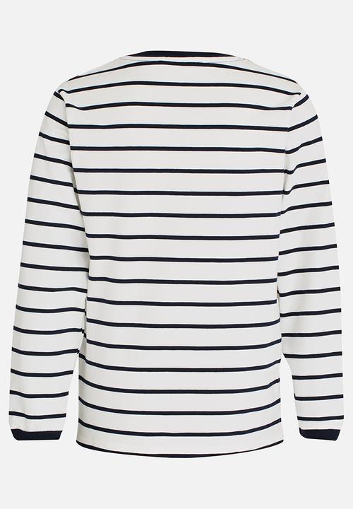 Pop Candy - Boys Stripe Long Sleeve Tee Blue and White