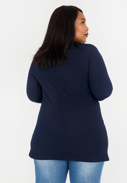 edit Plus - Twist Front Tunic Navy