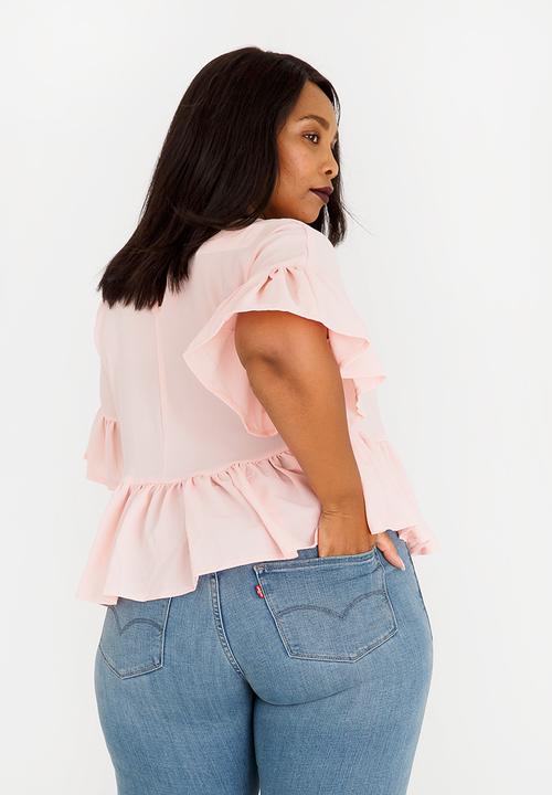 STYLE REPUBLIC PLUS - Frill Detail Blouse Pale Pink