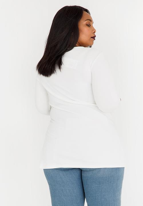 edit Plus - Twist Front Tunic Off White