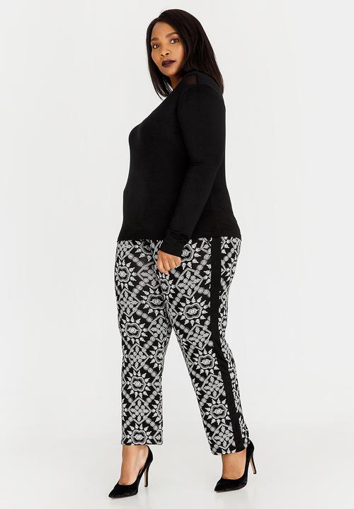 Slick - Nadia Mesh Inset Top Black
