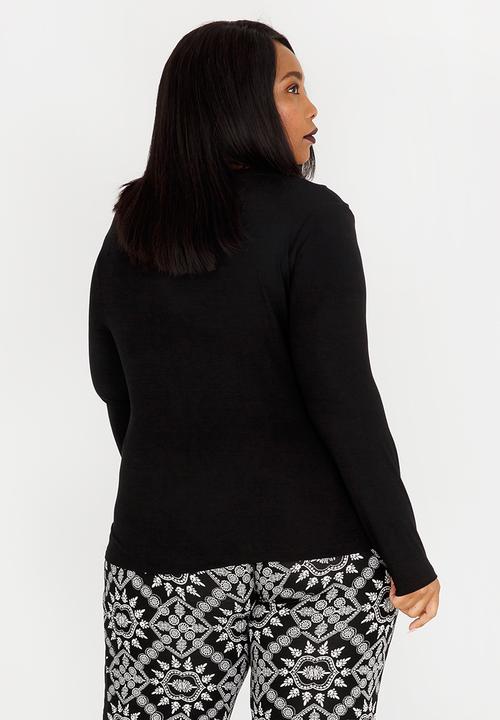 Slick - Nadia Mesh Inset Top Black