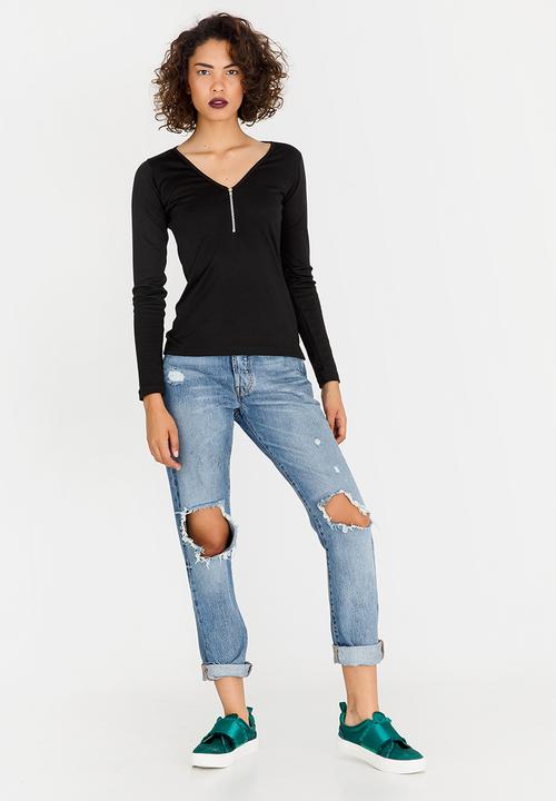 c(inch) - Zip Detail Top Black