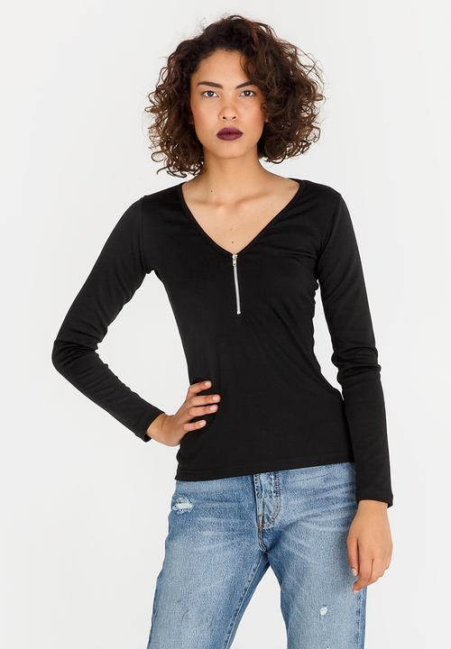 c(inch) - Zip Detail Top Black