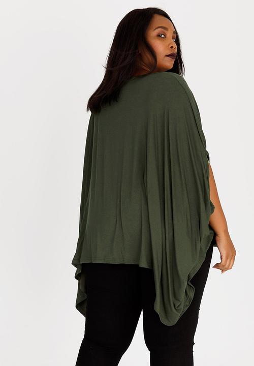 STYLE REPUBLIC PLUS - Volume Hanky Hem Tunic Khaki Green