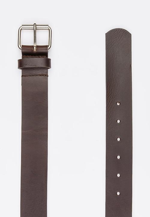 STYLE REPUBLIC - SR Nicotene Genuine Leather Belt Dark Brown