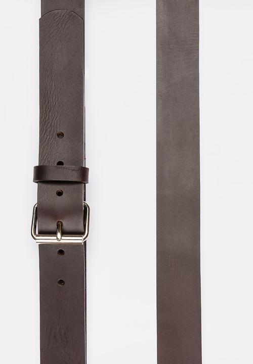 STYLE REPUBLIC - SR Nicotene Genuine Leather Belt Dark Brown