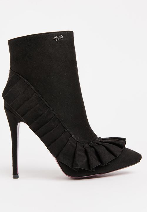 Plum - Taskia Pleated Detail Ankle Boots Black