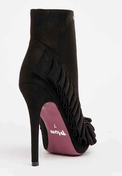 Plum - Taskia Pleated Detail Ankle Boots Black