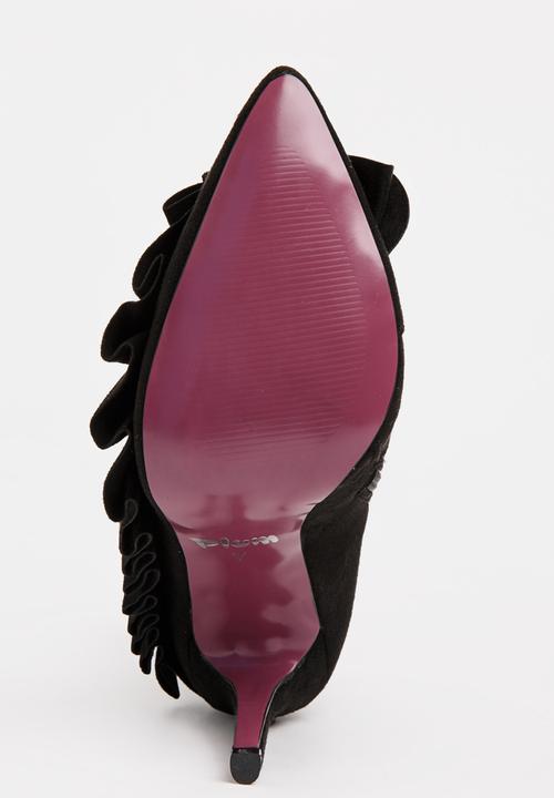Plum - Taskia Pleated Detail Ankle Boots Black