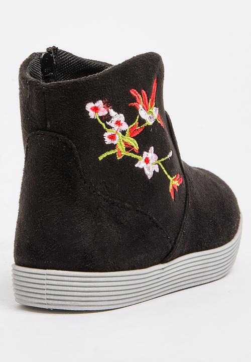 Jumbo - Flower Print Boot Black