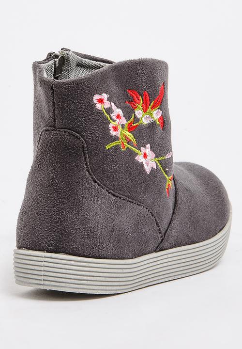Jumbo - Flower Print Boot Grey