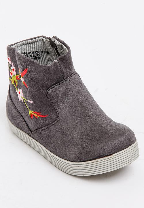 Jumbo - Flower Print Boot Grey