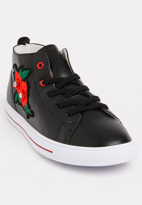 Pop Candy - Girls Flower Embellished Sneaker White