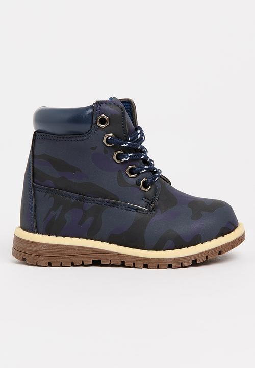 Jumbo - Camo lace up boot - navy