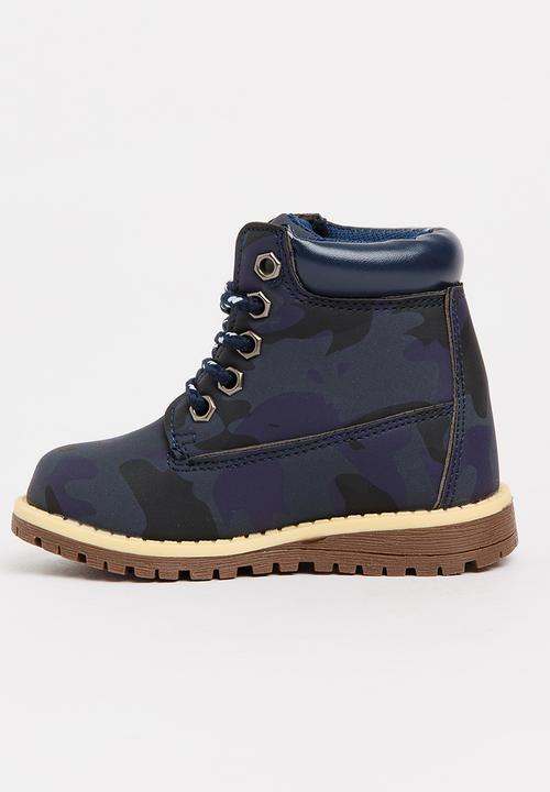 Jumbo - Camo lace up boot - navy