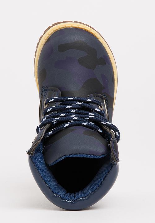 Jumbo - Camo lace up boot - navy