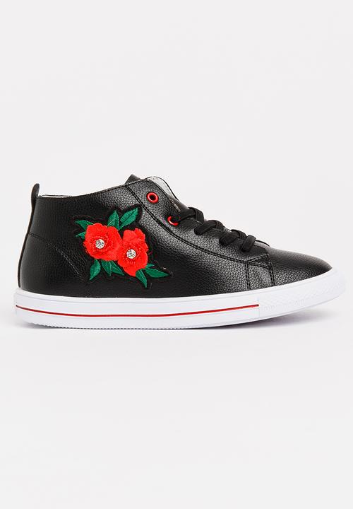 Pop Candy - Girls Flower Embellished Sneaker White