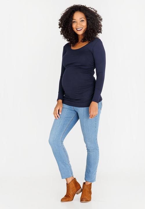 Cherry Melon - Basic Longsleeve Side Detail Tee Navy
