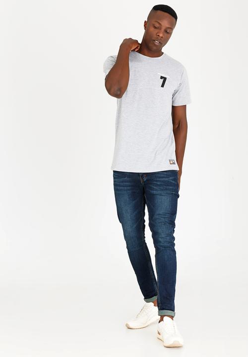 DC - Lucky Seven Cotton Tee Grey Melange