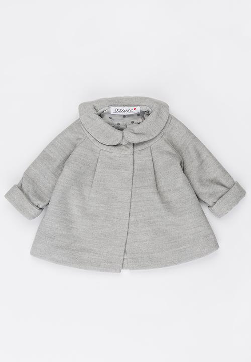 MINOTI - Round Collar Coat with Pleating Detail Grey