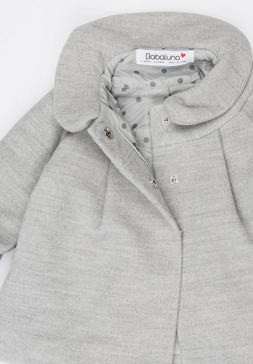 MINOTI - Round Collar Coat with Pleating Detail Grey