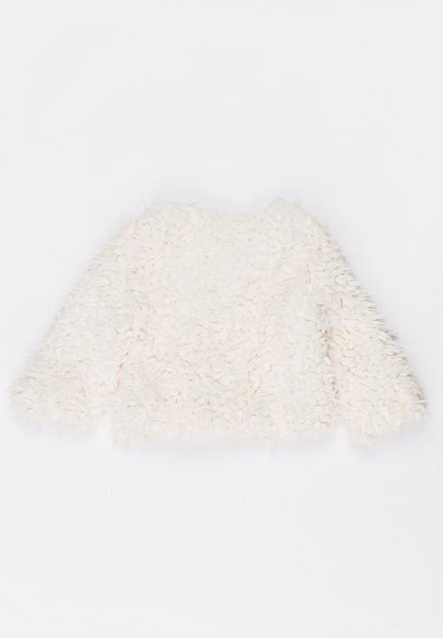 MINOTI - Fluffy Fur Jacket Off White