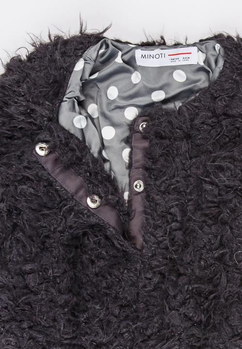 MINOTI - Fluffy Fur Jacket Dark Grey