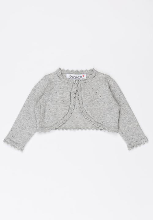 MINOTI - Knitted Cropped Cardigan Grey Melange