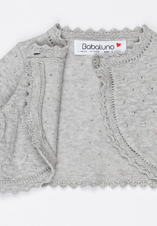 MINOTI - Knitted Cropped Cardigan Grey Melange