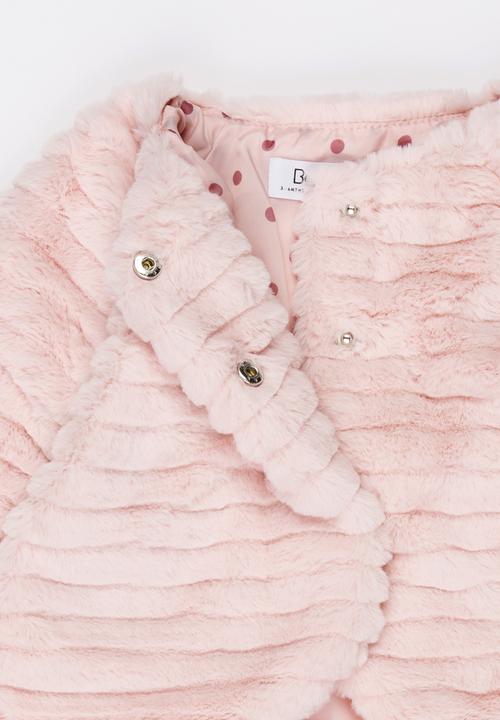 MINOTI - Faux Fur Jacket Mid Pink