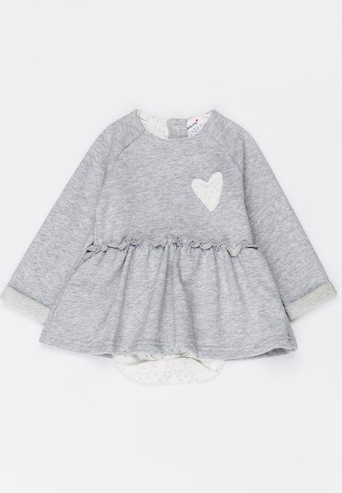 MINOTI - Romper Dress with Gathered Detail Grey