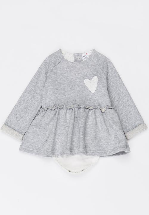 MINOTI - Romper Dress with Gathered Detail Grey