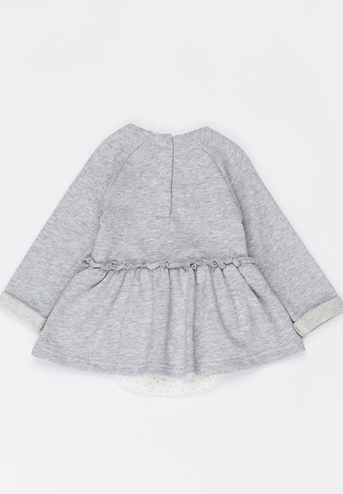 MINOTI - Romper Dress with Gathered Detail Grey