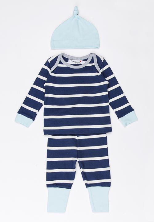 MINOTI - 3 Piece Top, Legging & Hat Set Blue