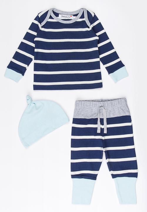 MINOTI - 3 Piece Top, Legging & Hat Set Blue