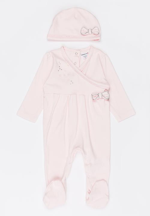 MINOTI - 2 Piece Sleepsuit & Hat Set Mid Pink