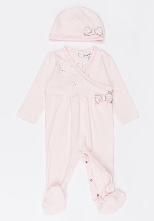 MINOTI - 2 Piece Sleepsuit & Hat Set Mid Pink