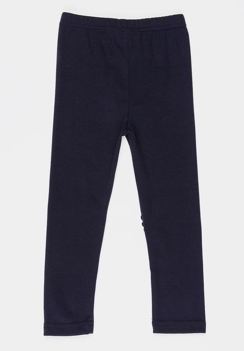Pop Candy - Leggings with Heart Print at Knee Navy